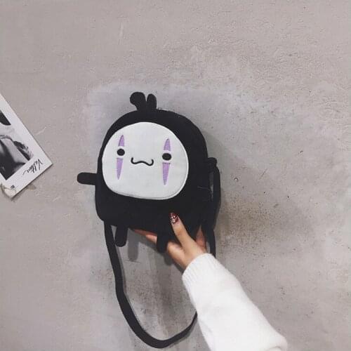 Cute cartoon No Face Man canvas small bag female 2020 new fashion student cute girl one-shoulder messenger bag
