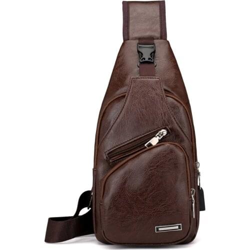 2020 Mens Chest Bags Crossbody Bag Messenger Bags With USB Charging Headphone Jack Mens Handbags