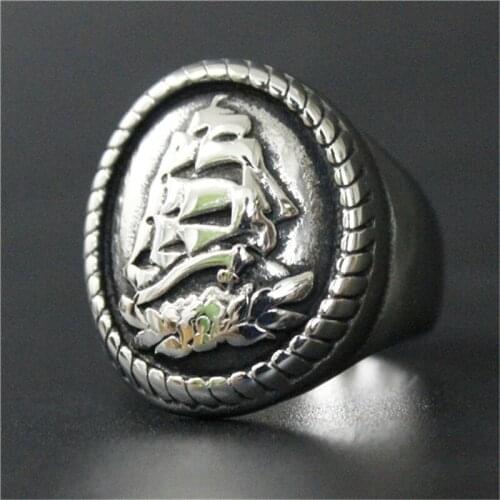1pc Size 8-13 New Arrival Sailing Cool Ring 316L Stainless Steel Punk Jewelry Men Boys Ring