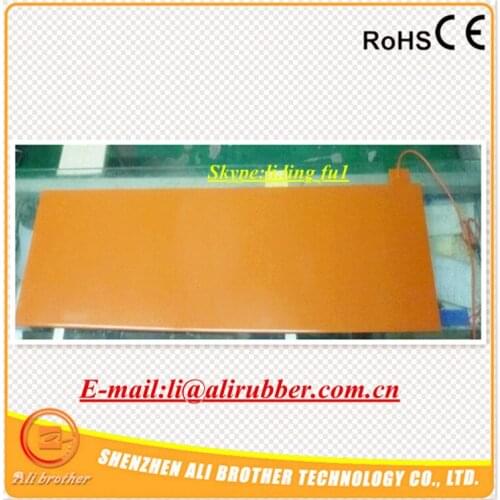 Silicone Rubber Heater 240v 2000w 15"*77"(381*1955.8*1.5mm) 1000mm lead wire come out from short side