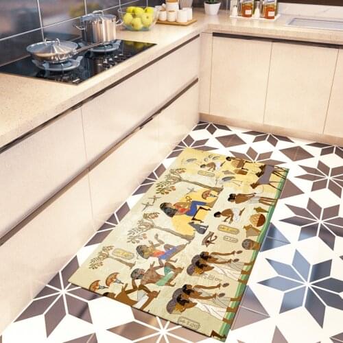 Floor Mat Ancient Egypt Frescoes Kitchen Area Rugs Living Room Bedroom Bathroom Decor Old Tradition Culture Printed Large Carpet
