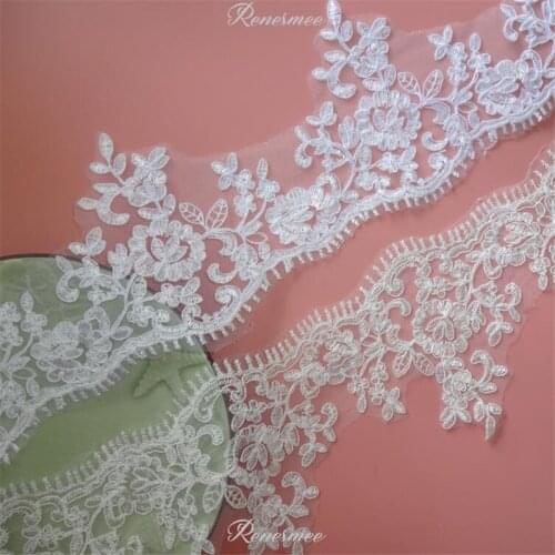 Delicate 1Meter Ivory/White Cording Fabric Flower Venise Venice Mesh Lace Trim Applique Sewing Craft for Wedding Dec. 15cm SX18