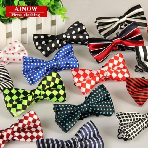 New fashion designer high quality mens bow tie polyester silk print striped dot for wedding 350pcs/lot fedex