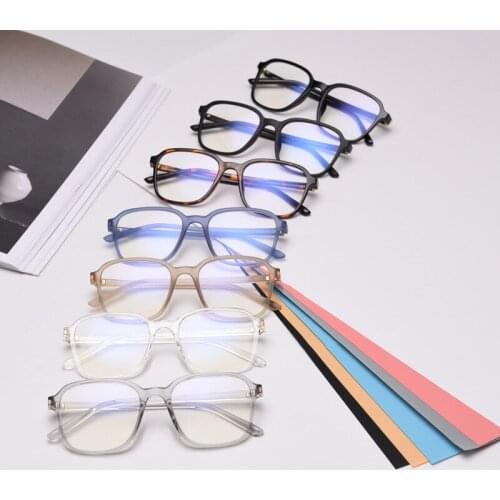 Veshion Eye Glasses Frames for Male Female TR90 Square Flat Glasses Female Myopia Glasses Frame Trendy Mens Art Glasses Frame
