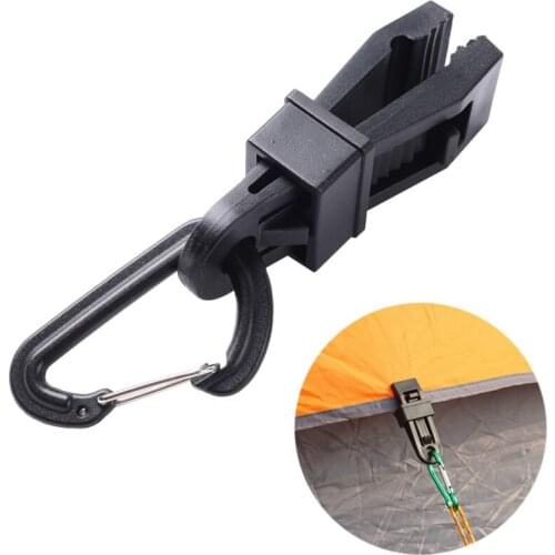 Outdoor Keychain Carabi Tents Awning Wind Rope Awnings Clamp Outdoor Camping Plastic Clip Tents Awning Clip