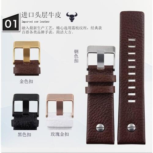 BRETA for Diesel 24 26 27 28 mm Soft Watch Bands For Watch DZ7313 DZ7322 DZ7257 Womens Mens Watch Straps With Sliver Buckle