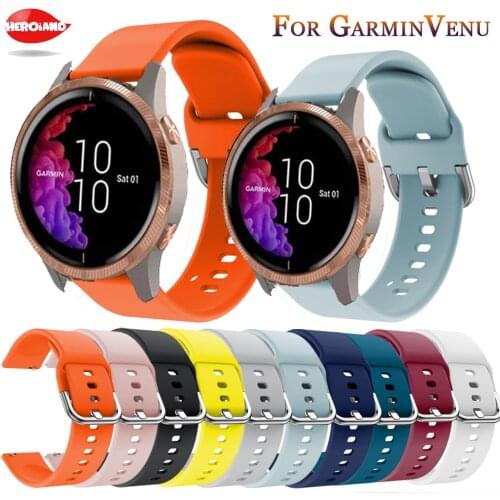 For Garmin 245 Strap Official Button Silicone Watch Band Sports Strap For Forerunner 245M/645/Vivoactive 3/Venu/Venu SQ Bracelet
