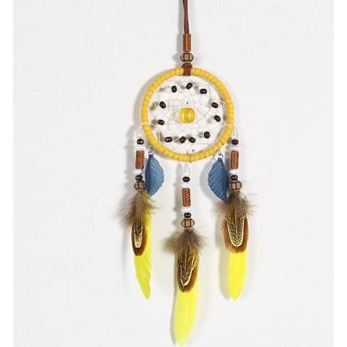 Handmade Feather Dreamcatcher Circular Net for Car Kids Bed Room Wall Hanging Decoration Decor Ornament Craft