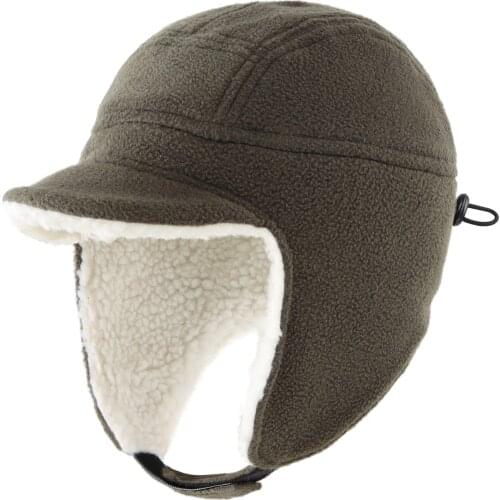 Connectyle Toddler Boys Winter Hats Kids Fleece Sherpa Lined Thick Hat Warm Earflap Cap with Visor Windproof Snow Ski Hat