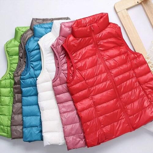 Ultralight Womens Warm Vest 2021 Female Office Vests for Women Lightweight Padded Jackets Autumn Down Winter Sleeveless Coats