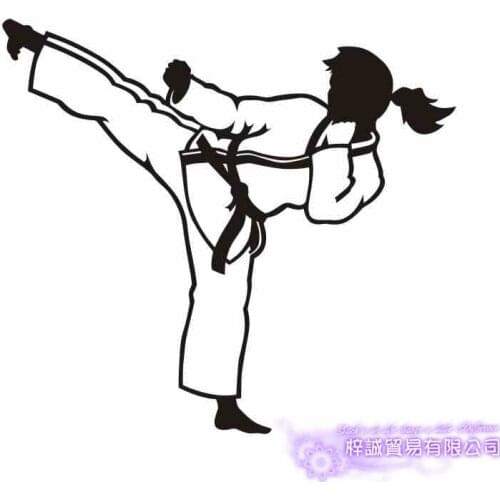 KARATE Woman MMA Wall Sticker Kick Play Decal Free Combat Vinyl Striker Wall Decals Decor Mixed Martial Arts Club Car Decal