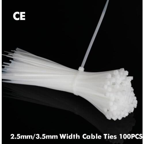 100pcs 200mm Self-locking Nylon Cable Ties 2 Color Plastic Wire Zip Tie Binding Wrap Straps