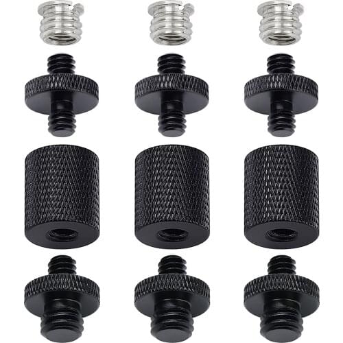 12 Pcs 1/4" 3/8" Light Stand Adapter, Tripod Screw Adapter Converter for DSLR Camera Tripod, Shoulder Rig, Flash Light Stand