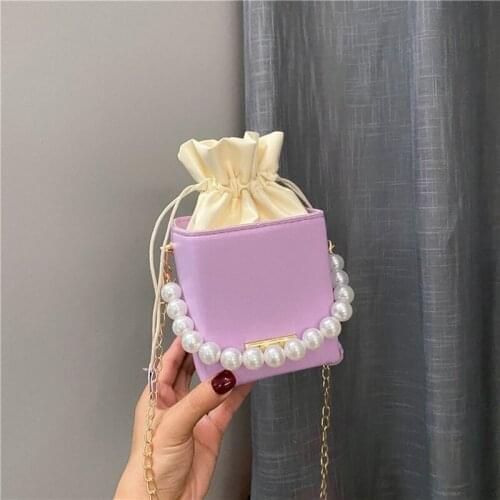 2021 hot sale pearl handbags for women Chain crossbody bags Sweet lady lipstick packet Change messenger bag purse