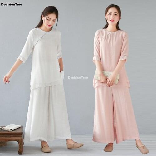 2021 vietnam style clothes aodai qipao chinese traditional women cheongsam novelty chinese blouse+pants set vintage cheongsam