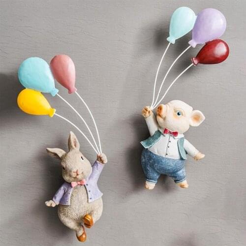 26cm Resin Animal Sculpture Wall Hanging For Home Decor Animal Giraffe Pig Pendant Wall Art For Living Room Bedroom Wall Decor