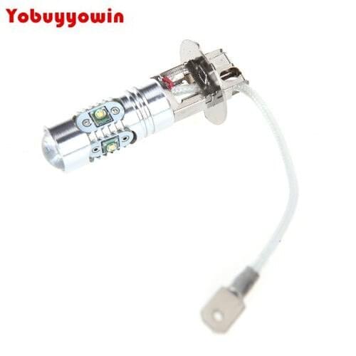 2x H3 6000K 25W LED 5-SMD Cree XPE Chips Led Projector Fog Driving DRL Light Bulbs White