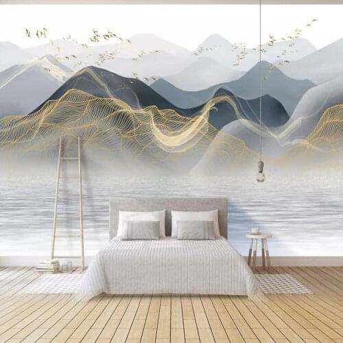 Milofi custom 3D wallpaper mural modern light luxury abstract ink landscape landscape wall decoration painting wallpaper