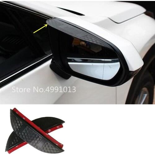 Car rear rearview glass mirror rain eyebrow shield sun visor shade plastic 2pcs For Toyota Vios/Yaris sedan 2017 2018 2019