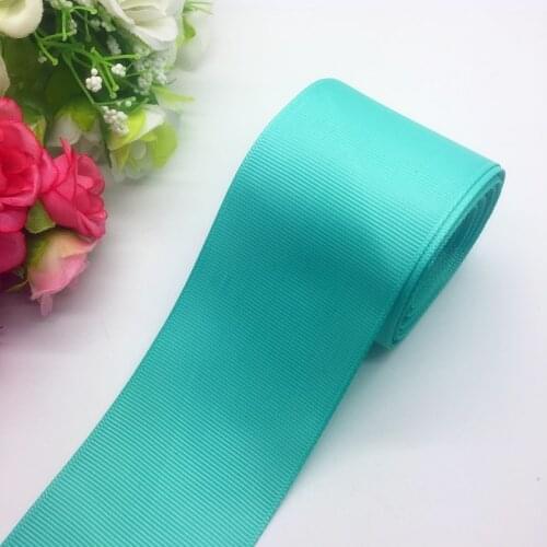 3yards/lot 2Inch 50mm Wide Cyan Grosgrain Ribbon Hair Bows Wedding DIY Crafts