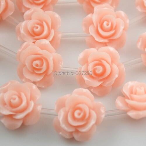 Pink Color Fine Carved Resin Beads 15mm DIY Making Materials Plastic Beads For Earring and Necklace Making 30beads/lot
