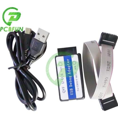 C8051F Emulator Downloader Programmer JTAG/C2 U-EC6/U-EC5/EC3 USB Debug Adapter 3.3V-5V C8051F00 C8051F3 with Cable