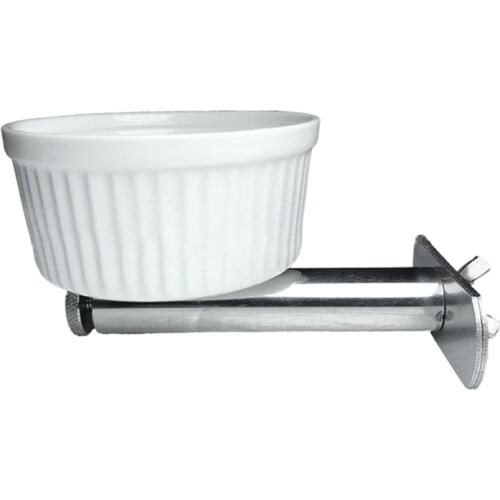 Bird Feeding Cups Hanging Parrot Cage Feeder 2 Sizes Ceramic Bowl with Stainless Steel Bracket for Cockatiel Lovebird