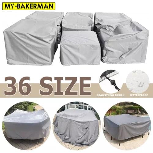 Waterproof cover outdoor patio garden furniture cover rain and snow chair cover sofa table and chair dust cover multi size