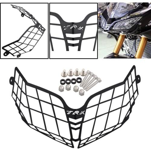 Black Moto Front Headlight Mesh Grill Guard Cover Protector Mounting Hardware Kit Fit For Benelli TRK 502