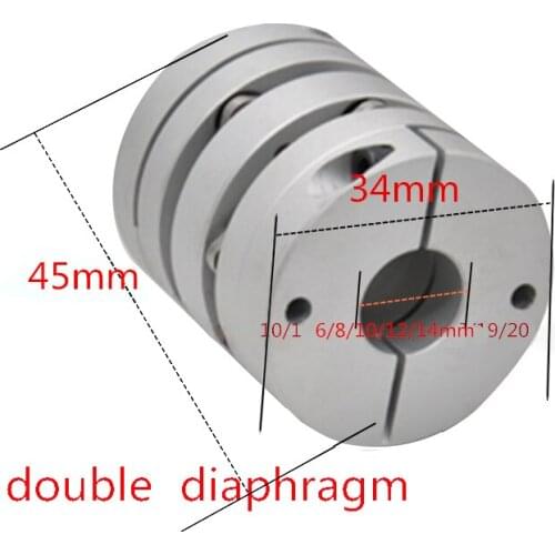 Flexible double diaphragm coupling 1PC D34L45 6/ 8/10/12/14mm Flexible Plum Shaft Coupler CNC Stepper Motor Coupler