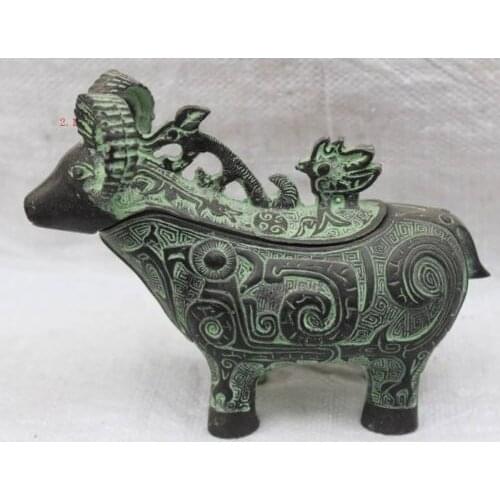 Exquisite Collection Chinese brass statue cattle statue decoration copper wholesale Decoration real Brassroom Art Statue