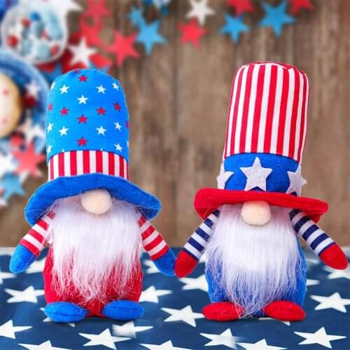Hot Sales Gnome Doll Independence Day Home Decoration Handmade Plush Faceless Doll Ornament Accessories Mascot