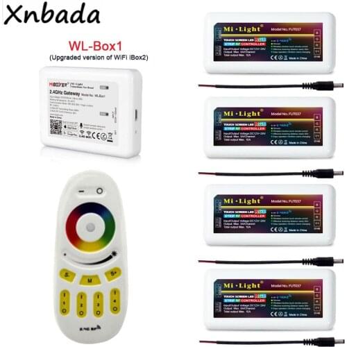 Milight MiBoxer FUT037 RGB 4-Zone Led Controller Wireless WL-Box1 Controller Work With Alexa Google Assistant RGBW RF Remote