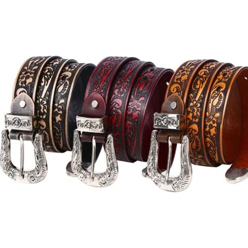 News Embossing Stamp Male Genuine Cowhide Punk Metal Pin Buckle Belt Men Waistband Real Cow Leather Punk Jeans Cowskin Belts