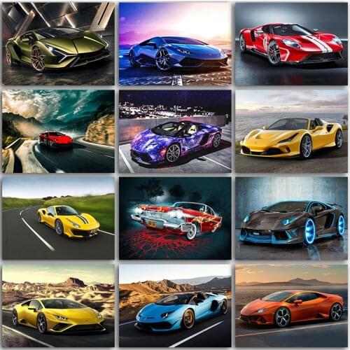 5D Diamond Painting Kit Cartoon Sports car Ferrari Lamborghini Full Square&Round embroidery mosaic Cross stitch Paint home decor