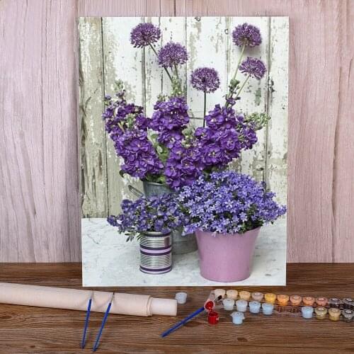 Flower Rose Paint By Numbers Set Oil Paints 50*70 Oil Painting New Design For Handiwork