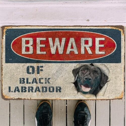 Beware Of Black Labrador Custom Doorma 3D Printed Doormat Non Slip Door Floor Mats Decor Porch Doormat