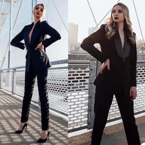 Shawl Lapel Women Suits Custom Made Classic Streetwear One Button Blazer Smart Casual Party 2 Pieces Pants Jacket Daily Wear