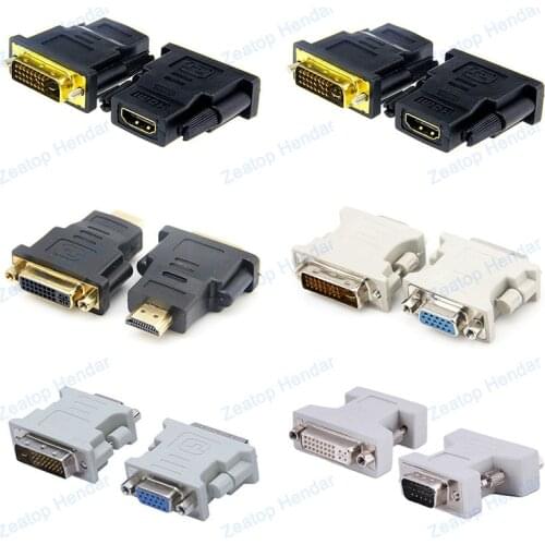 1Pcs DVI 24+5 24+1 Male Female to HDMI VGA Male Female Converter Adapter Plug HDTV HDCP 1080P Connector