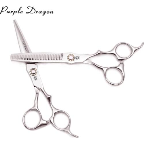 Professional Barber Scissors 6" 440C Purple Dragon Thinning Shears Hair Cutting Scissors Hairdressing Scissors Haircut Set Z9024