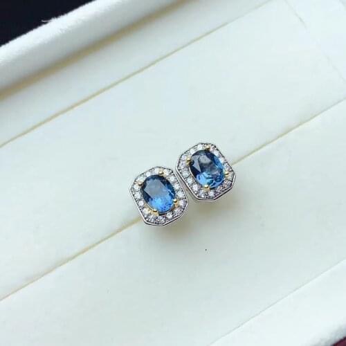 CoLife Jewelry Gemstone Stud Earrings for Daily Wear 100% Natural Topaz Earrings 925 Silver Topaz Earrings Gift for Girl