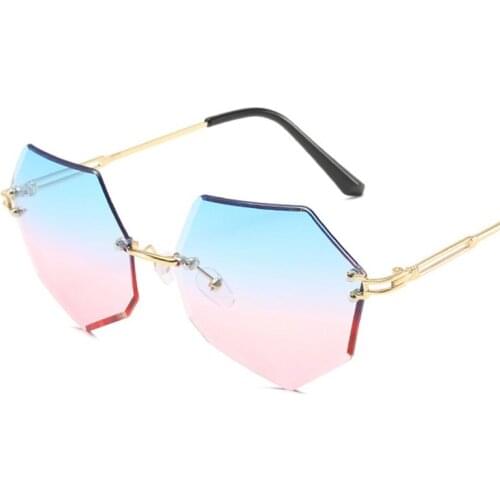 Retro Womens Square Sunglasses Men Metal Frame Gradient Unisex Classic Brand Hexagon Sun Glasses For Female Oculos de sol UV400