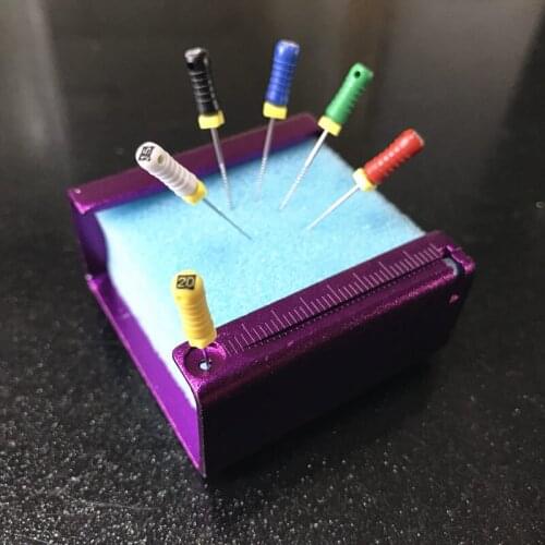 Dental aluminum endo files holder Cleaning stand root canal file frame With Ruler Foam Sponges autoclavable