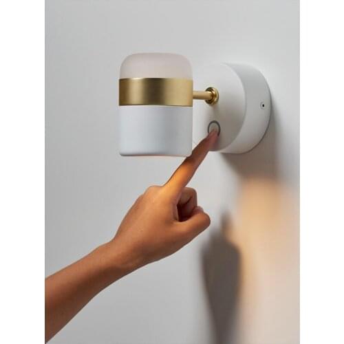 LED rotating wall lamp Modern simple metal wall lamps Living room bracket light study bedroom Lights aisle Lighting with switch