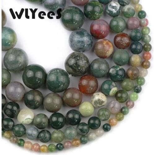WLYeeS Factory price Natural India Carnelian Stone 4-12mm Round Loose Beads for Jewelry Bracelet Earrings Pendant Making DIY 15