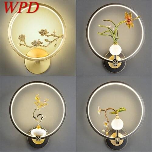 WPD Indoor Brass Wall Light Sconces Jade Lamps Modern Creative Fixture Decorative For Home
