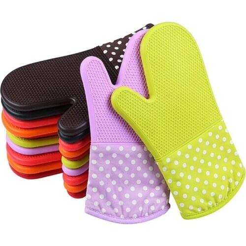 1PCS 300 degrees Silicone Professional Oven Silicone Gloves Microwave Oven Gloves Thickened High Temperature Oven Mitts