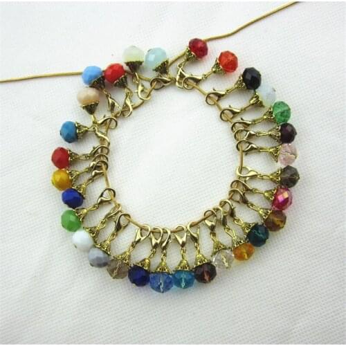 20Pcs/lot Crystal Birthday Stones Charms Birthstone Floating Locket Charms With Gold Color Lobster Clasp For Glass Memory Locket