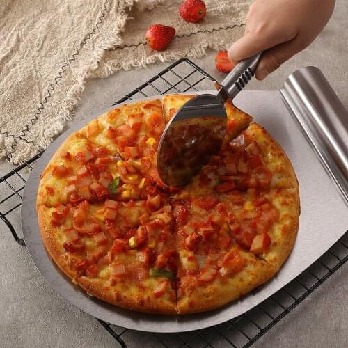 5pcs Stainless Steel Pizza Cutter Set Pizza Knife Wheel Pastry Pasta Crimper Kitchen pizza shovel butter spatula anti-scald mitt