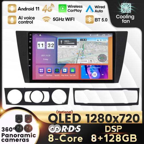6GBRAM 128GBROM Android 10 Car Radio Stereo Player for BMW 3 Series E90 E91 E92 E93 Multimedia GPS Navigation Carplay IPS DSP